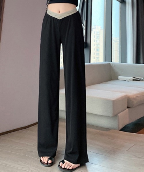 Miniministore（ミニミニストア）の「マタニティパンツローウエストワイドパンツ（スラックス・レディース・グレー/ブラック/アイボリー/グリーン/ブルー・L/XL）」の3枚目の写真