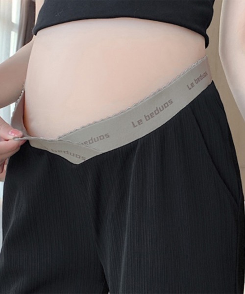 Miniministore（ミニミニストア）の「マタニティパンツローウエストワイドパンツ（スラックス・レディース・グレー/ブラック/アイボリー/グリーン/ブルー・L/XL）」の6枚目の写真