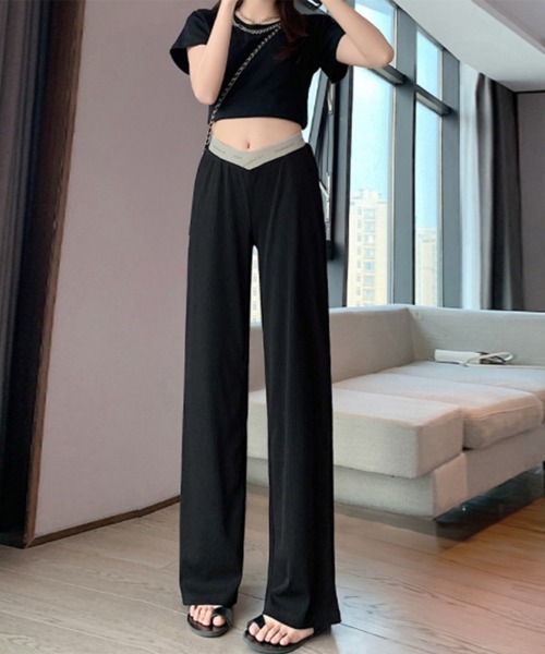 Miniministore（ミニミニストア）の「マタニティパンツローウエストワイドパンツ（スラックス・レディース・グレー/ブラック/アイボリー/グリーン/ブルー・L/XL）」の7枚目の写真