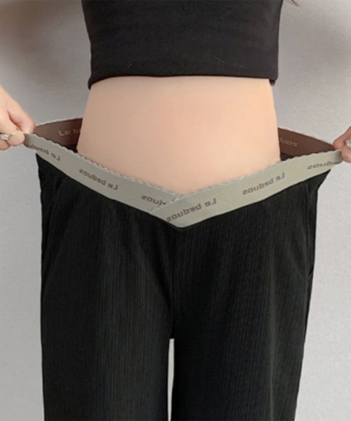 Miniministore（ミニミニストア）の「マタニティパンツローウエストワイドパンツ（スラックス・レディース・グレー/ブラック/アイボリー/グリーン/ブルー・L/XL）」の9枚目の写真
