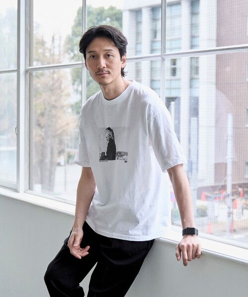 CLOTH & CROSS【COFFEE】 ロゴTシャツ （オリーブ） オーバーサイズプリントロゴTシャツ