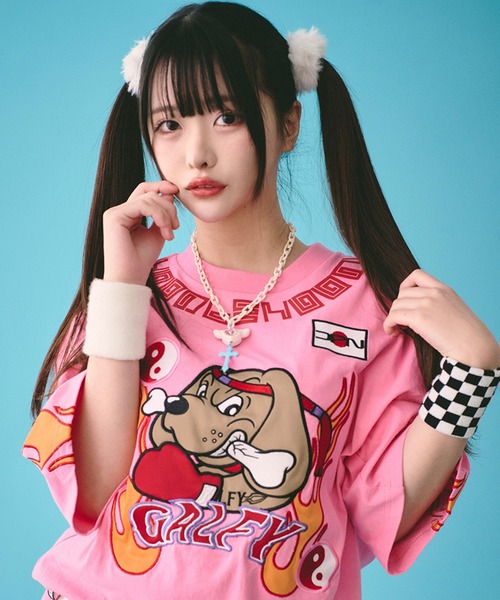GALFY(ガルフィー)の「【GALFY/ガルフィー】鬼強ムエタイファイター Tee(Tシャツ/カットソー・メンズ・ホワイト/ピンク/ブラック・XL/L)」の3枚目の写真