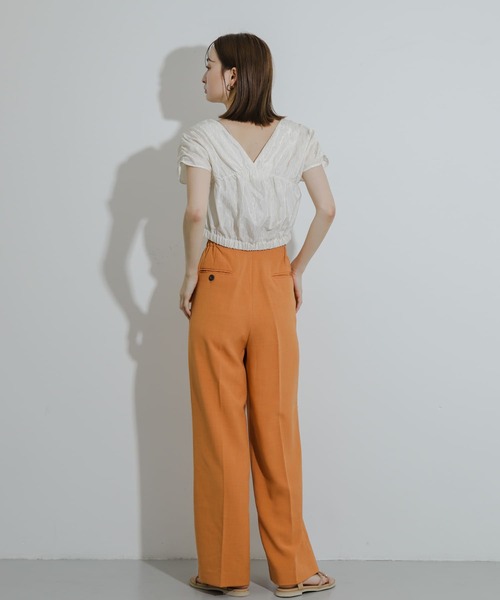 SENSE OF PLACE by URBAN RESEARCH（センスオブプレイスバイアーバンリサーチ）の「『5サイズ展開』『UR TECH DRYLUXE』リネンライクワイドパンツ（その他パンツ・レディース・ピンク/ネイビー/ブラック/ライトベージュ/ブラウン/ブルー/オレンジ・X-SMALL/SMALL/MEDIUM/LARGE/TALL）」の17枚目の写真