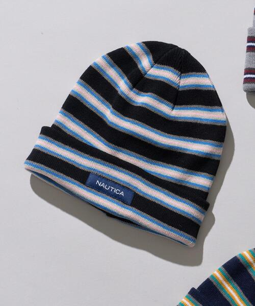 NAUTICA(ノーティカ)の「WEGO/NAUTICA STRIPS KNIT WATCH(ニットキャップ/ビーニー・レディース・グレー/ネイビー/ブラック・FREE)」の2枚目の写真
