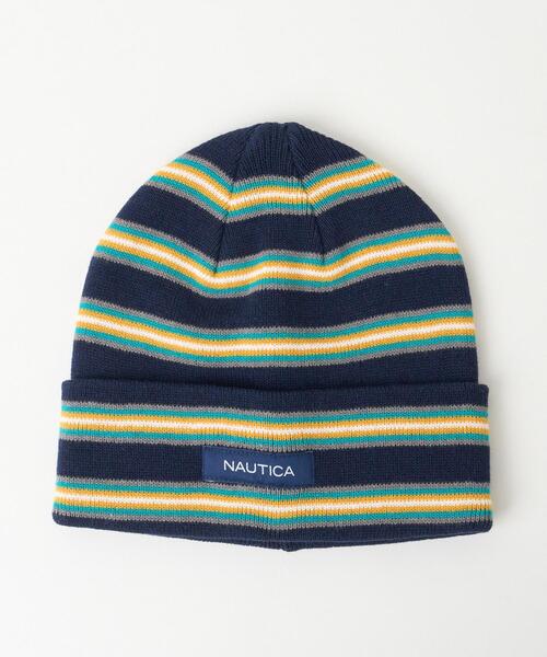 NAUTICA(ノーティカ)の「WEGO/NAUTICA STRIPS KNIT WATCH(ニットキャップ/ビーニー・レディース・グレー/ネイビー/ブラック・FREE)」の5枚目の写真