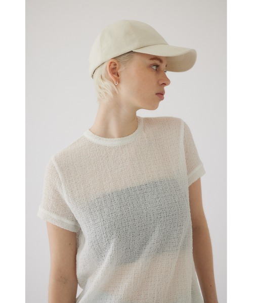 RIM.ARK(リムアーク)の「Linen cap(キャップ・レディース・アイボリー/ブラック・FREE)」の3枚目の写真