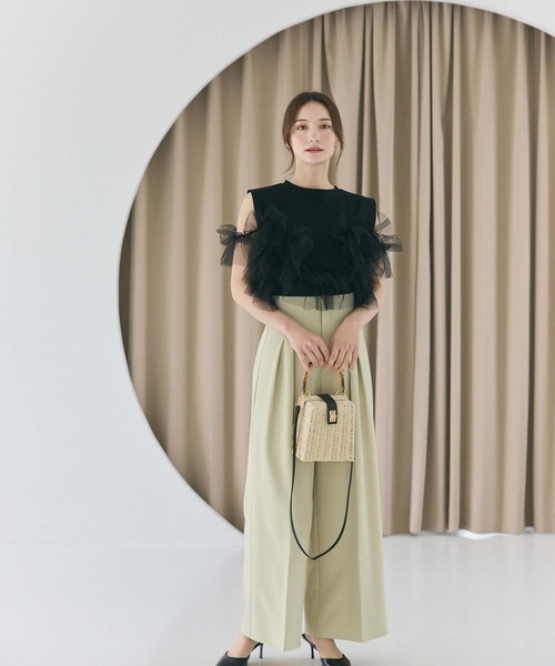 fifth（フィフス）の「チュールドッキングフリルトップス（Tシャツ/カットソー・レディース・ホワイト/ブラック・M）」の13枚目の写真