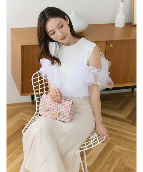 fifth（フィフス）の「チュールドッキングフリルトップス（Tシャツ/カットソー・レディース・ホワイト/ブラック・M）」の8枚目の写真