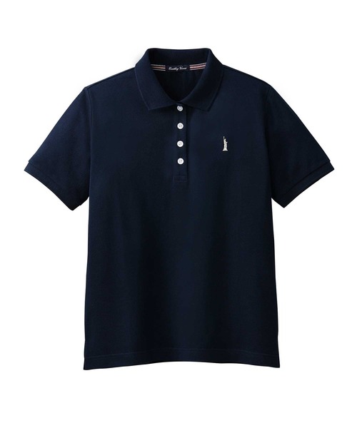 EASTBOY(イーストボーイ)の「ポロシャツ 半袖 ストレッチ スクール 制服 通学 中学生 高校生(ポロシャツ・キッズ・ホワイト/ネイビー・9号/11号)」の2枚目の写真