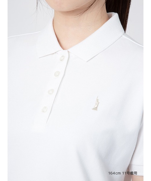 EASTBOY(イーストボーイ)の「ポロシャツ 半袖 ストレッチ スクール 制服 通学 中学生 高校生(ポロシャツ・キッズ・ホワイト/ネイビー・9号/11号)」の6枚目の写真