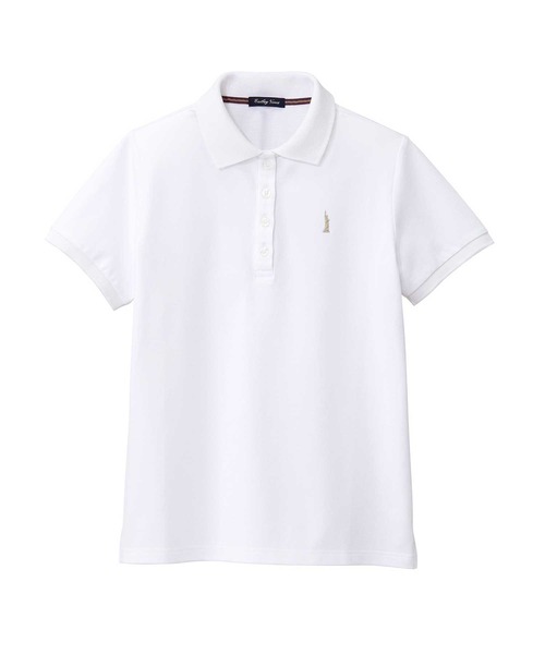 EASTBOY(イーストボーイ)の「ポロシャツ 半袖 ストレッチ スクール 制服 通学 中学生 高校生(ポロシャツ・キッズ・ホワイト/ネイビー・9号/11号)」の3枚目の写真