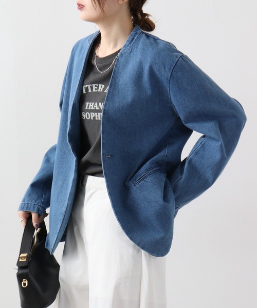 新品　AFFINITE&BELL /アフィニテ&ベル ノーカラージャケット 楽天市場】NOMBRE IMPAIR ノンブルアンペール ノーカラー V