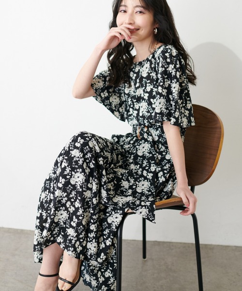 natural couture（ナチュラルクチュール）の「【WEB限定】フレア袖太ベルトワンピース（ワンピース・レディース・ブルー/ブラック/ライトベージュ/グリーン/その他2/その他1/パープル・FREE）」の7枚目の写真