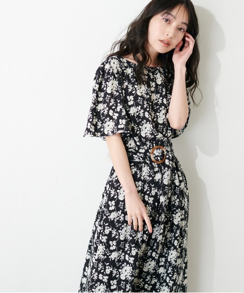 natural couture（ナチュラルクチュール）の「【WEB限定】フレア袖太ベルトワンピース（ワンピース・レディース・ブルー/ブラック/ライトベージュ/グリーン/その他2/その他1/パープル・FREE）」の19枚目の写真