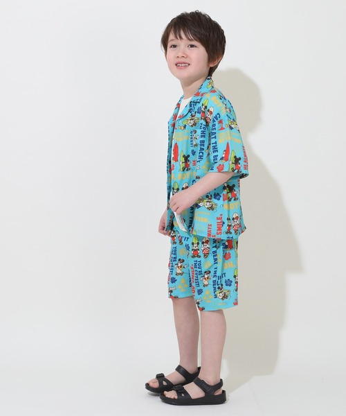 Disney（ディズニー）の「親子お揃い ディズニー 総柄リゾートシャツ 9495K（ボトムス別売）（シャツ/ブラウス・キッズ・ライトグリーン系1/ブラック・90cm/100cm/110cm/120cm/130cm/140cm/150cm/80ｃｍ）」の5枚目の写真