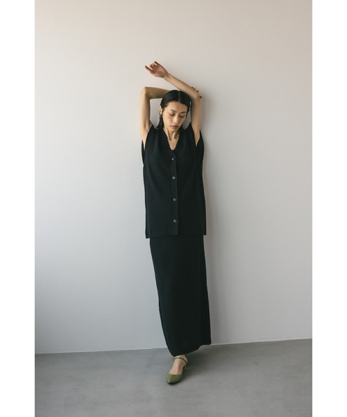 STYLEMIXER（スタイルミキサー）の「リネンミックスニットベスト（ベスト・レディース・ベージュ/ブラック・FREE）」の21枚目の写真