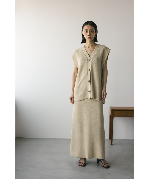 STYLEMIXER（スタイルミキサー）の「リネンミックスニットベスト（ベスト・レディース・ベージュ/ブラック・FREE）」の11枚目の写真