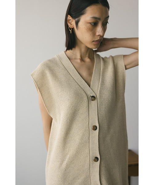 STYLEMIXER（スタイルミキサー）の「リネンミックスニットベスト（ベスト・レディース・ベージュ/ブラック・FREE）」の8枚目の写真