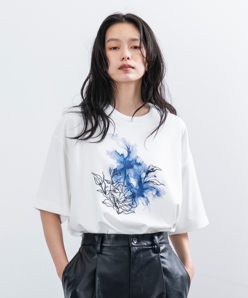 JUNRED（ジュンレッド）の「フラワーデコオーバーTシャツ（Tシャツ/カットソー・メンズ・ブラック/ホワイト・L/M/S）」の20枚目の写真