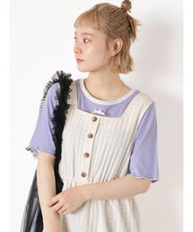 ehka sopo | リボントリムカットソー(Tシャツ/カットソー)