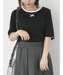 ehka sopo | リボントリムカットソー(Tシャツ/カットソー)