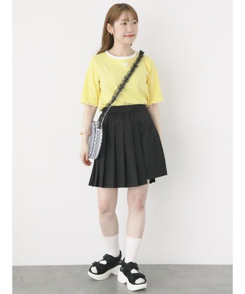 ehka sopo（エヘカソポ）の「リボントリムカットソー（Tシャツ/カットソー・レディース・ブラック/サックスブルー/オフホワイト/イエロー・F）」の6枚目の写真