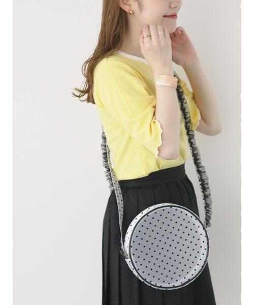 ehka sopo（エヘカソポ）の「リボントリムカットソー（Tシャツ/カットソー・レディース・ブラック/サックスブルー/オフホワイト/イエロー・F）」の9枚目の写真