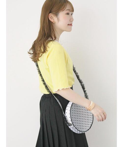 ehka sopo（エヘカソポ）の「リボントリムカットソー（Tシャツ/カットソー・レディース・ブラック/サックスブルー/オフホワイト/イエロー・F）」の13枚目の写真