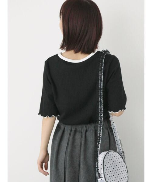 ehka sopo（エヘカソポ）の「リボントリムカットソー（Tシャツ/カットソー・レディース・ブラック/サックスブルー/オフホワイト/イエロー・F）」の16枚目の写真