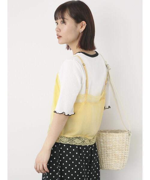 ehka sopo（エヘカソポ）の「リボントリムカットソー（Tシャツ/カットソー・レディース・ブラック/サックスブルー/オフホワイト/イエロー・F）」の17枚目の写真