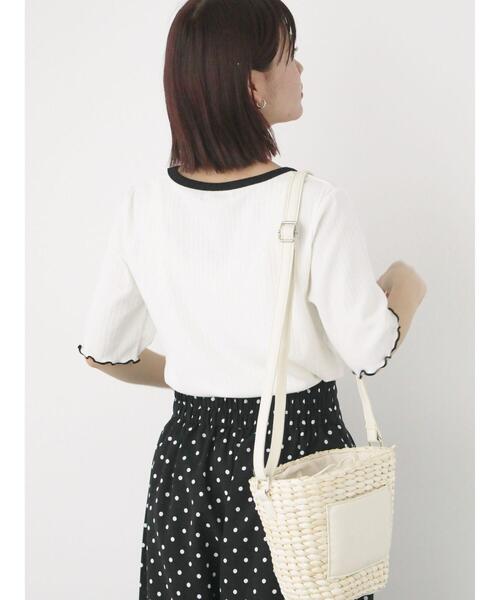 ehka sopo（エヘカソポ）の「リボントリムカットソー（Tシャツ/カットソー・レディース・ブラック/サックスブルー/オフホワイト/イエロー・F）」の19枚目の写真