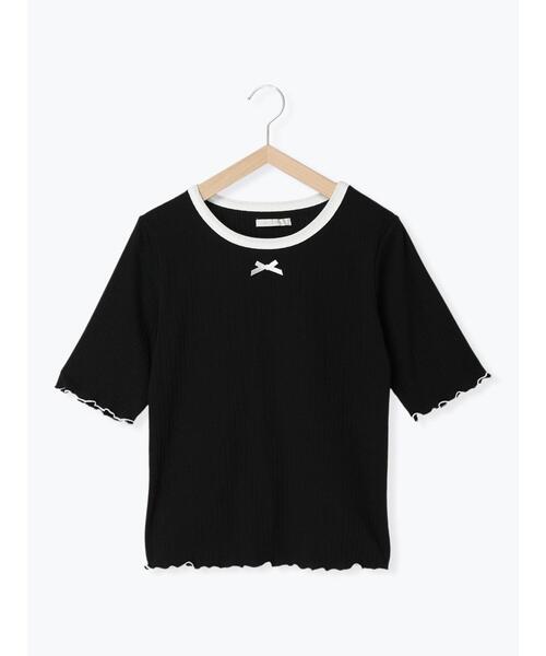 ehka sopo（エヘカソポ）の「リボントリムカットソー（Tシャツ/カットソー・レディース・ブラック/サックスブルー/オフホワイト/イエロー・F）」の21枚目の写真