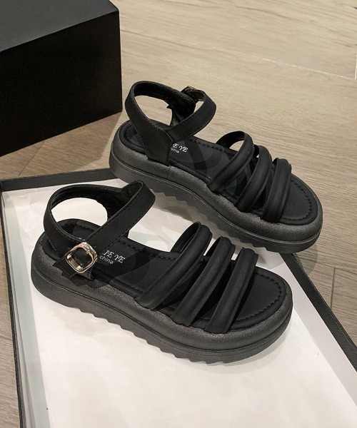 Miniministore(ミニミニストア)の「厚底サンダル スポーツサンダル 韓国風(サンダル・レディース・ブラック/アイボリー/カーキ・23.5cm/23.0cm/22.5cm/25.0cm/24.5cm/24.0cm)」の6枚目の写真