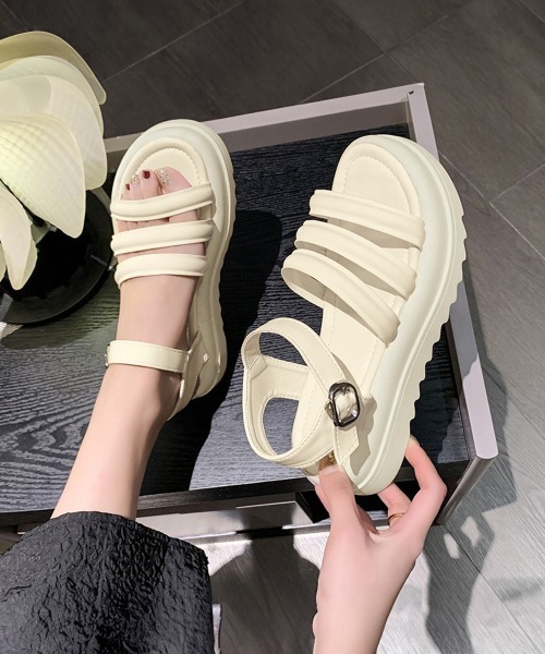 Miniministore(ミニミニストア)の「厚底サンダル スポーツサンダル 韓国風(サンダル・レディース・ブラック/アイボリー/カーキ・23.5cm/23.0cm/22.5cm/25.0cm/24.5cm/24.0cm)」の7枚目の写真