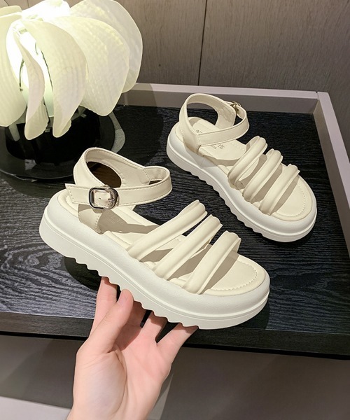 Miniministore(ミニミニストア)の「厚底サンダル スポーツサンダル 韓国風(サンダル・レディース・ブラック/アイボリー/カーキ・23.5cm/23.0cm/22.5cm/25.0cm/24.5cm/24.0cm)」の9枚目の写真