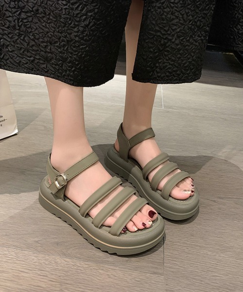 Miniministore(ミニミニストア)の「厚底サンダル スポーツサンダル 韓国風(サンダル・レディース・ブラック/アイボリー/カーキ・23.5cm/23.0cm/22.5cm/25.0cm/24.5cm/24.0cm)」の11枚目の写真