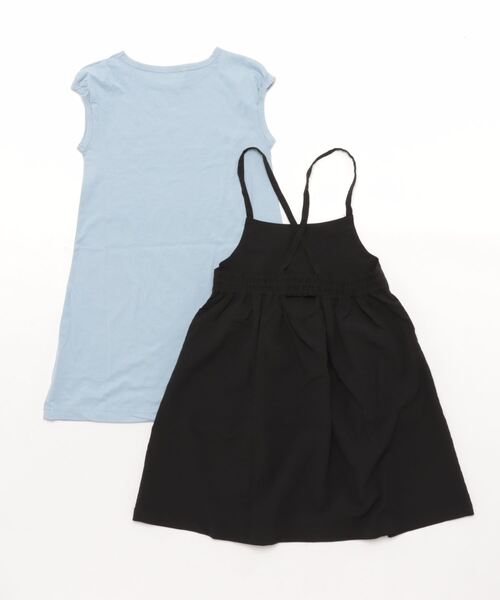 HAKKA KIDS（ハッカキッズ）の「[ジュニアサイズ]シャーリングチェックキャミワンピ＆ロングチュニックセット（チュニック・キッズ・パープル/ブラック・140cm/150cm）」の3枚目の写真