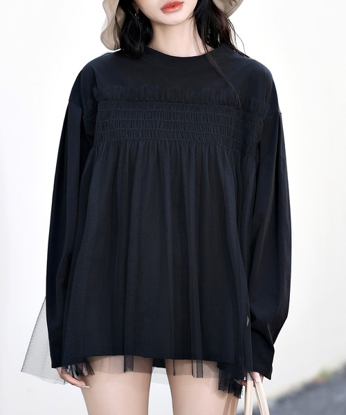 ■韓国■ モノキニ ラッシュガード 長袖水着 シャーリング 全2色 □韓国□ モノキニ ラッシュガード 長袖水着 シャーリング 全2色