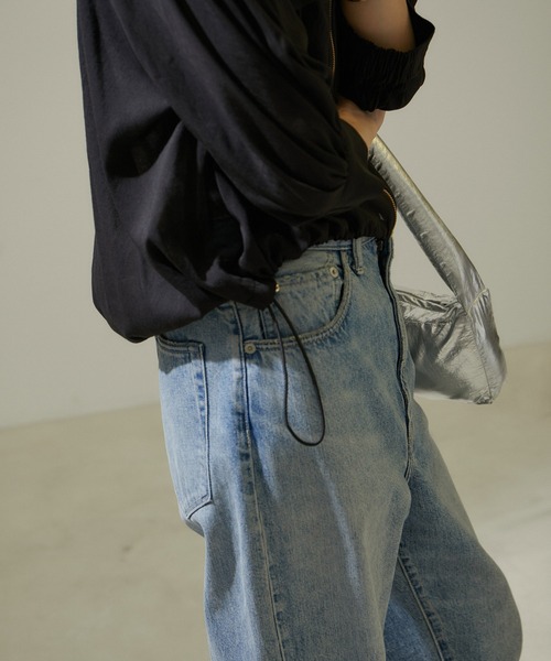 SALON adam et rope'（サロン アダム エ ロペ）の「【WEB限定】ハーフスリーブシアージップブルゾン【洗える】（ブルゾン・レディース・オフホワイト/ブラック・FREE）」の19枚目の写真