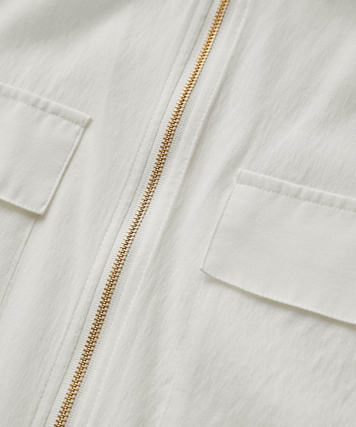 SALON adam et rope'（サロン アダム エ ロペ）の「【WEB限定】ハーフスリーブシアージップブルゾン【洗える】（ブルゾン・レディース・オフホワイト/ブラック・FREE）」の12枚目の写真