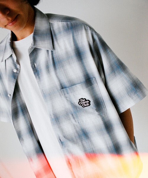 FREAK'S STORE（フリークスストア）の「The Crema Club/ザ クレマ クラブ 【別注】 オンブレ チェック シャツ（シャツ/ブラウス・メンズ・ブラック/オフホワイト・MEDIUM/LARGE）」の2枚目の写真