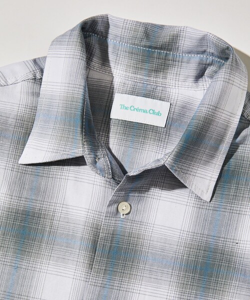 FREAK'S STORE（フリークスストア）の「The Crema Club/ザ クレマ クラブ 【別注】 オンブレ チェック シャツ（シャツ/ブラウス・メンズ・ブラック/オフホワイト・MEDIUM/LARGE）」の4枚目の写真
