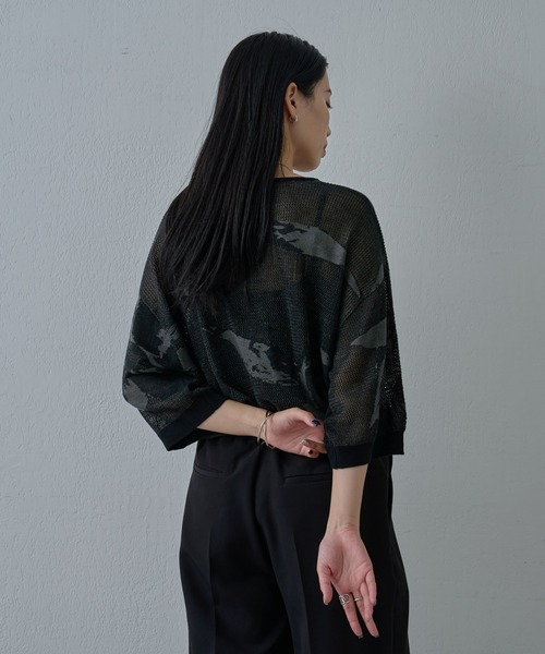 COLONY 2139（コロニートゥーワンスリーナイン）の「透かし編み柄ニットプルオーバー（ニット/セーター・メンズ・ブルー/ブラック・MEDIUM/LARGE）」の5枚目の写真