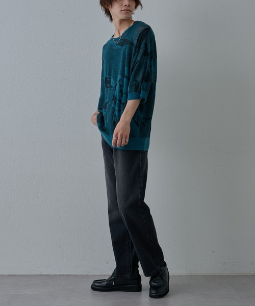 COLONY 2139（コロニートゥーワンスリーナイン）の「透かし編み柄ニットプルオーバー（ニット/セーター・メンズ・ブルー/ブラック・MEDIUM/LARGE）」の16枚目の写真