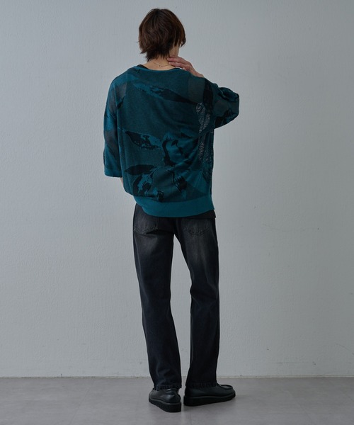 COLONY 2139（コロニートゥーワンスリーナイン）の「透かし編み柄ニットプルオーバー（ニット/セーター・メンズ・ブルー/ブラック・MEDIUM/LARGE）」の17枚目の写真