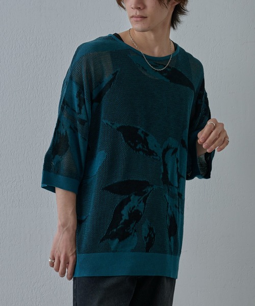 COLONY 2139（コロニートゥーワンスリーナイン）の「透かし編み柄ニットプルオーバー（ニット/セーター・メンズ・ブルー/ブラック・MEDIUM/LARGE）」の10枚目の写真