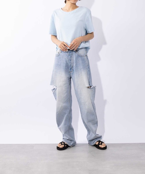 SETUP7（セットアップセブン）の「【SETUP7】heart point basic T-shirt 　ハートポイントベーシックTシャツ（Tシャツ/カットソー・レディース・ブラック/オフホワイト/レッド/サックスブルー・FREE）」の5枚目の写真