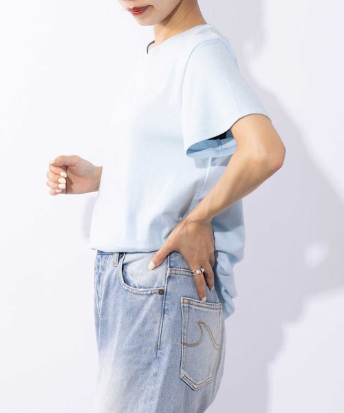 SETUP7（セットアップセブン）の「【SETUP7】heart point basic T-shirt 　ハートポイントベーシックTシャツ（Tシャツ/カットソー・レディース・ブラック/オフホワイト/レッド/サックスブルー・FREE）」の7枚目の写真
