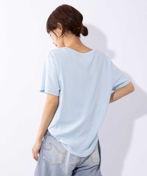 SETUP7（セットアップセブン）の「【SETUP7】heart point basic T-shirt 　ハートポイントベーシックTシャツ（Tシャツ/カットソー・レディース・ブラック/オフホワイト/レッド/サックスブルー・FREE）」の9枚目の写真
