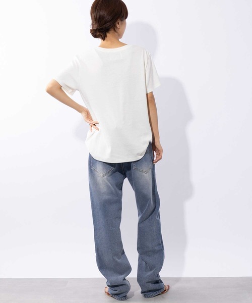 SETUP7（セットアップセブン）の「【SETUP7】heart point basic T-shirt 　ハートポイントベーシックTシャツ（Tシャツ/カットソー・レディース・ブラック/オフホワイト/レッド/サックスブルー・FREE）」の15枚目の写真